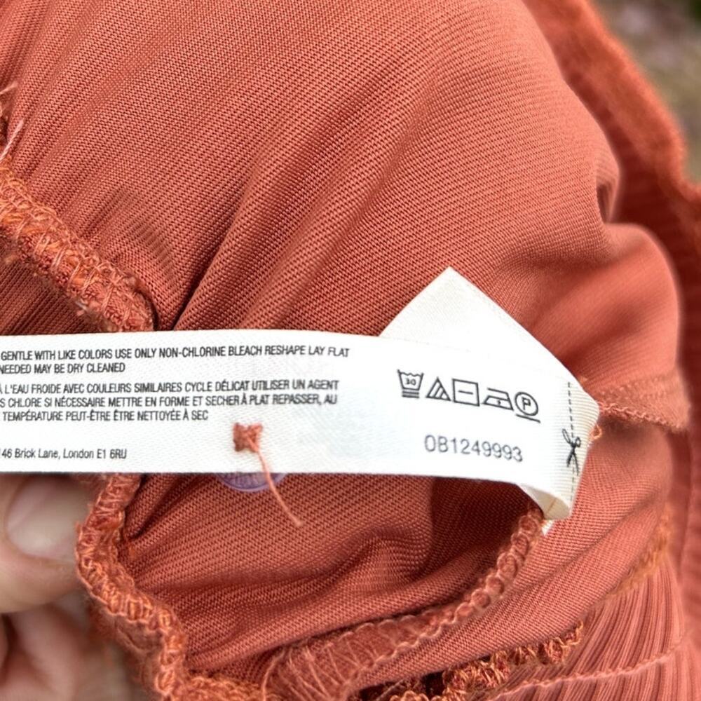 Anthro Saturday Sunday Dylan Jumpsuit Cowlneck Terracotta Rust Orange Medium - Picture 12 of 12